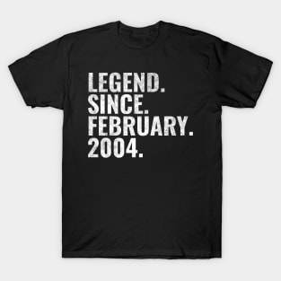 Legend since February 2004 Birthday Shirt Happy Birthday Shirts T-Shirt